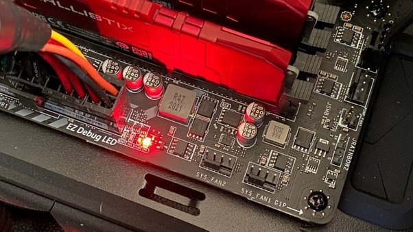 Why does my motherboard light up no boot?