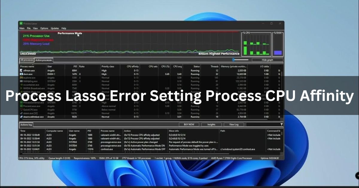 Process Lasso Error Setting Process CPU Affinity